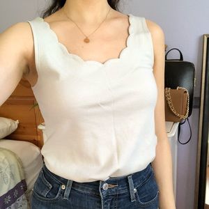 J. Crew Scalloped tank top